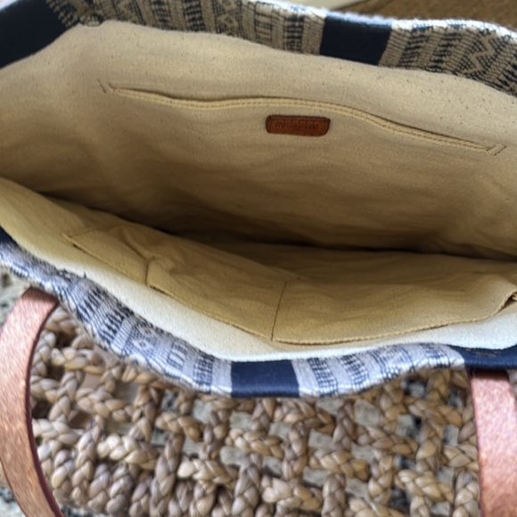 Madewell Embroidered Black and Tan Tote Bag - Picture 4 of 7